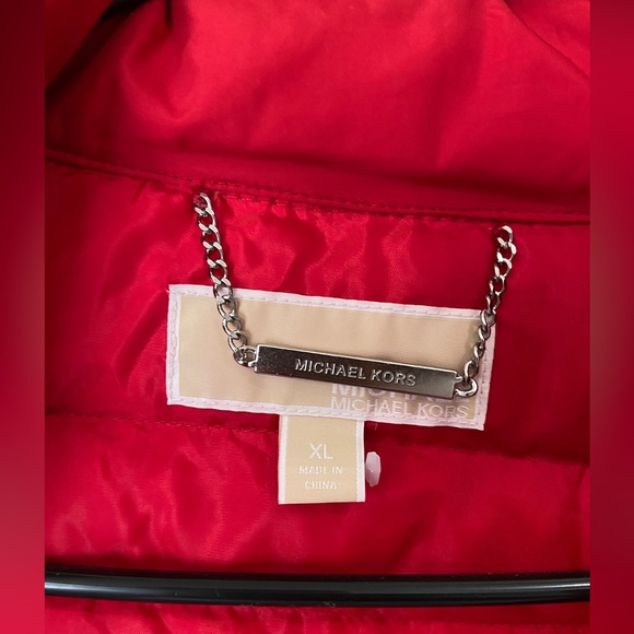 Michael Kors Red Bubble Jacket Women XL - Picture 2 of 4